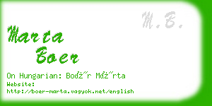 marta boer business card